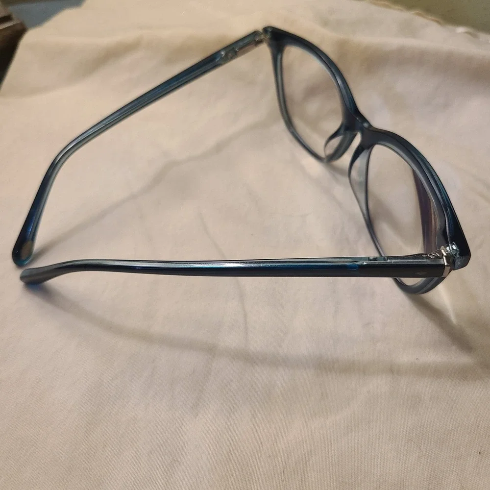 Fossil Eyeglasses Womens 140 Teal Blue FOS 7081 1ED Cat Eye Optical Frames